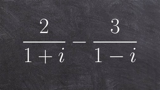 Pre-calculus - Adding rational complex numbers - Online math tutor 2 / (1+i) - 3/(1-i)