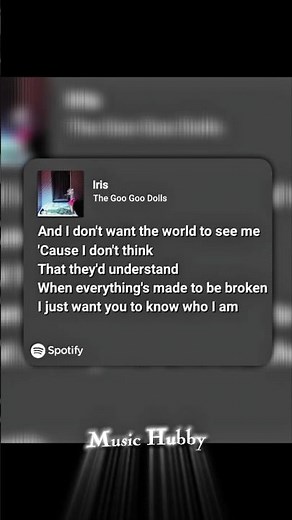 iris - Goo Goo Dolls (Lyrics) 💙 | Music Hubby #iris #googoodolls #musiclyrics #music #shorts