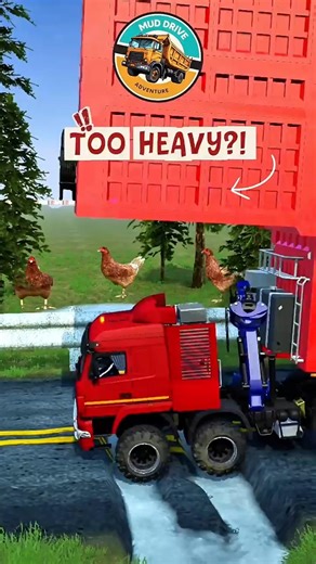 Too Heavy?! Giant Dump Truck Pulls a Log Truck Over a Gap! | Mudrunner