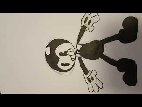 How to draw Bendy 💛🖋️🖤