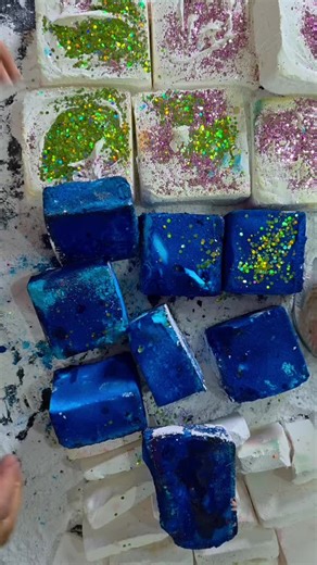 Chalk Crushing Art: The Beauty of Blue and White