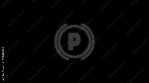 parking brake warning sign icon car dashboard animation video footage.