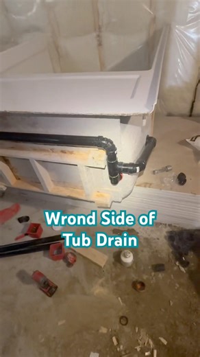 Wrong Side Tub Drain? How to Install👇👇👇 #bathroom #diy #renovation #smart #ideas #fyp #plumbing