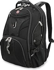 SwissGear 1900 ScanSmart 17” Laptop Backpack Black – Reflective Tech Backpack with ScanSmart Compartment – Multiple Organizer Pockets & RFID Scan Blocking Technology