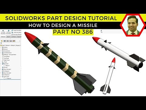 SolidWorks Missile Design Tutorial | Step-by-Step 3D Modeling | Part No 386