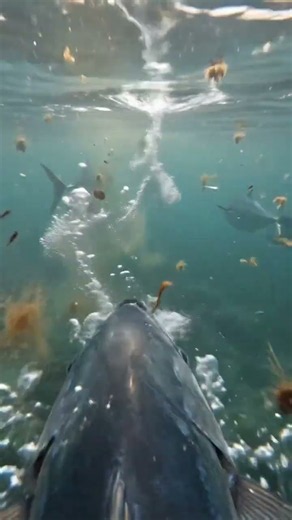 Bluefin tuna swimming underwater #fishfootage #aquaticlife #aquaticpets #fishvideo