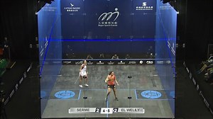 What a rally! 👏 Serme and El Welily even have Lee Drew and Vanessa Atkinson clapping in the SQUASHTV commentary box! | PSA Squash Tour
