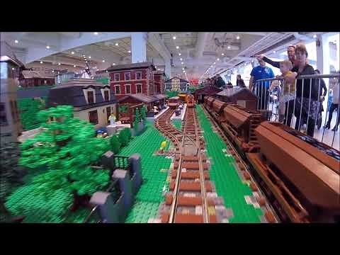 Massive LEGO City MOC 200m Train track layout at Lego World Copenhagen 2018