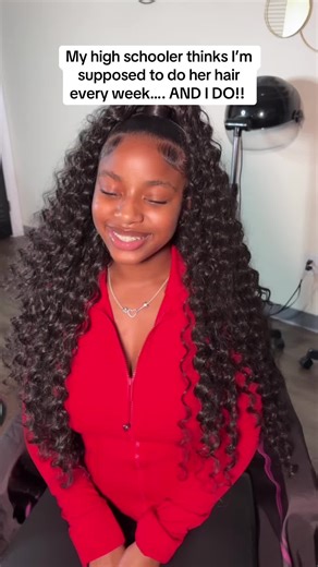 I used Organique deep wave for this style #fyp #trending #fypツ #charlottehairstylist #motherdaughter #organiquehair