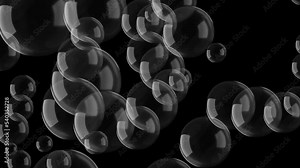 Bubbles (Loopable) - Bubbles Black Background - Soap Bubbles on Black Background - Bubbles on Black Background Slow Motion - Bubbles in green color Stock Video