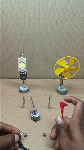 "Mini DC Motor Project | DIY Fan & Light Setup at Home