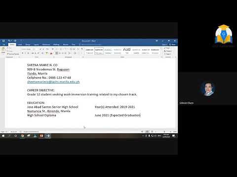 Resume | Senior High School Work Immersion