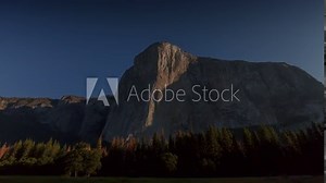 Dawn Wall Sunrise - The sun rises on El Capitan's dawn wall in Yosemite Valley.