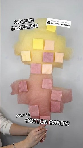 GOLDEN DANDELION MADE OF COTTON CANDY!