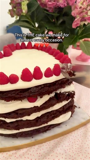 I can’t begin to count how many times we’ve made this chocolate raspberry cake in the past few years. Birthdays, Christmas, baby showers, and the latest - Galentine’s Day. It may look complicated, but it’s actually so simple. And no one but you will ever know! As long as you like chocolate and raspberries you’re going to love this one! Comment RECIPE and I’ll send you the full recipe! #chocolatecakes #easycake #easydessert #partyfoodideas #galentinesparty | Play Party Plan