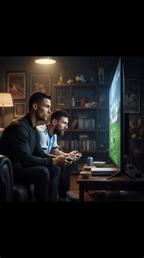 Messi and Ronaldo playing PS5 🤯🏆