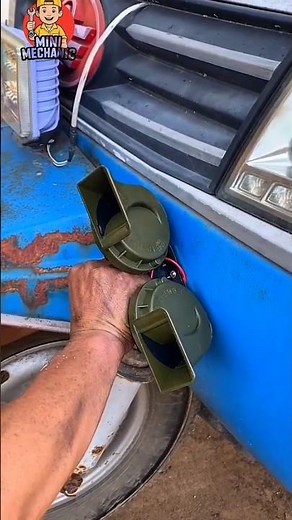 Loud 12V Trumpet Horn Installation | Auto Electric Horn #CarLife #Mechanic #Shorts #automobile #diy