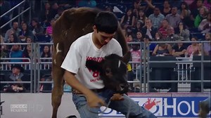 Kids Scramble With Calves at Houston Rodeo