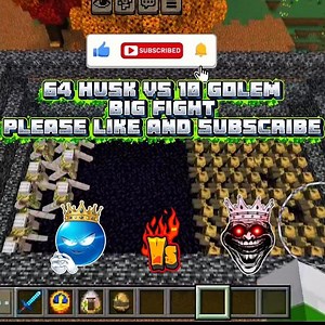64 husk vs 10 golem||Minecraft Fight 😱🔥||#minecraft #gaming #shorts
