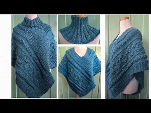 Inside Out Aran Poncho for knitting looms