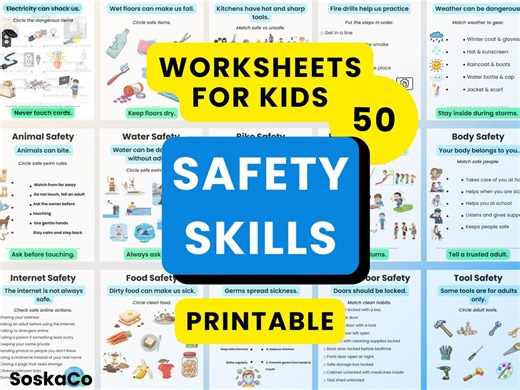 Safety Skills Worksheets for Kids, Printable Personal Safety Activities, Teachers Homeschool, Learning Worksheet PDF - Etsy Australia