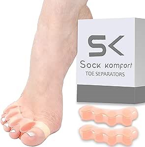 Toe Separators Which Correct Bunions to Their Original Shape - Bunion Corrector for Woman Men - Toe Spacers for Functional Fitness - Foot Pain Relief - Toe Straightener, Toe Stretcher (1 Pair) (Beige)