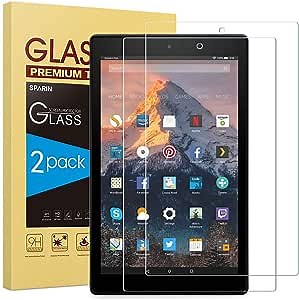 [2-Pack] All-NEW Fire HD 10 Screen Protector, SPARIN Tempered Glass Screen Protector for All-New Fire HD 10(9th / 7th, 2019 / 2017 Released) and Fire HD 10 Kids Edition(2019 / 2018 Released)