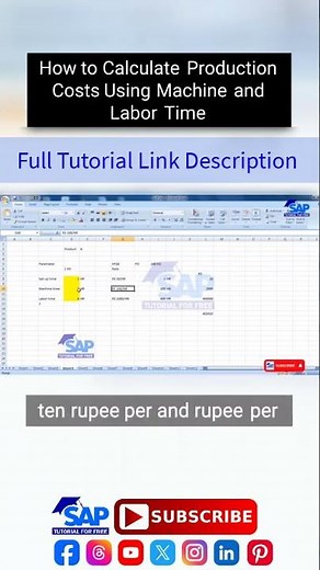 How to Calculate Production Costs Using Machine and Labor Time | Master Data | SAP Tutorial | ERP