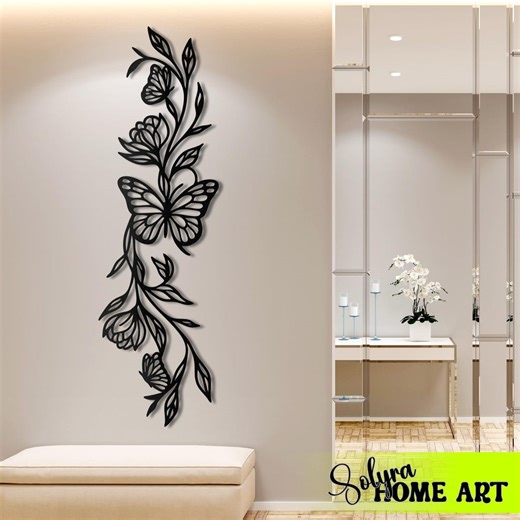 Abstract Butterfly Floral Metal Wall Art - Nature Inspired Decor - Etsy Australia