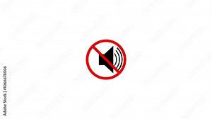 Speaker mute icon, No sound icon, no sound symbol with a muted speaker crossed out on with background, 4k videos,