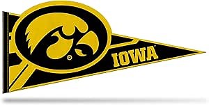 Rico Industries NCAA Iowa Hawkeyes Soft Felt Pennant - EZ to Hang - Home Décor (Game Room, Man Cave, Bed Room)