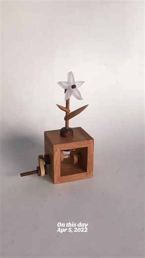 #onthisday #woodworking #automata #flower