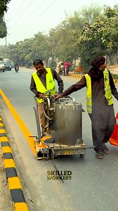 15M views · 2K reactions | Marking of road Lines in Action! #diy #markings #roadsafety #painting #diyprojects #street #machine #roadlines #making #roadconstruction | Skilled Workers | Facebook