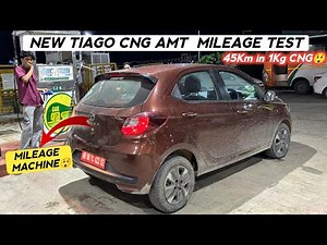 New Tata Tiago CNG Automatic 1 Kg Mileage Test || Tiago CNG