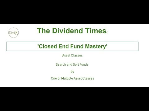 'CEF Mastery' Asset Class Tutorial