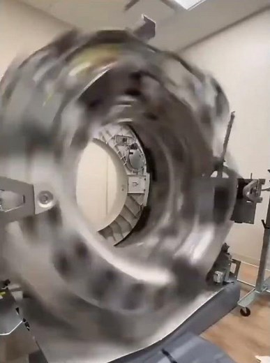 How a CT Scan machine looks without its outer casing