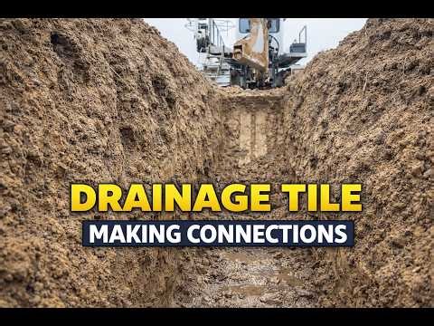 How to Hook Up Tile Behind a Self-Propelled Tile Plow | Drainage Tile Installation Training
