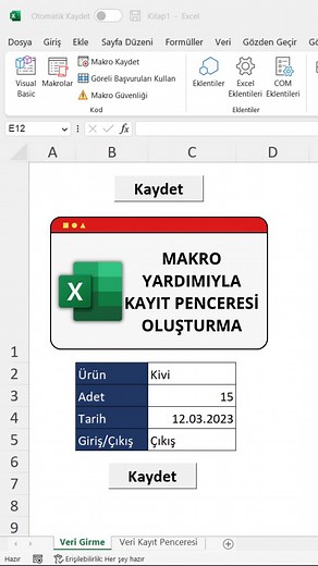 Excel Eğitim | Emre Akyüz on Instagram: "Excel’de makro yardımıyla bir sayfadaki veriyi farklı bir sayfaya kaydetme. Daha fazla eğitim içeriği için: @excel.eğitimi DESTEK OLMAK İÇİN LÜTFEN BEĞENİN VE KAYDEDİN 🙏 #fyp #kesfet #kesfetteyiz #instagram #excel #reels #exceleğitimi #exceltutorial"