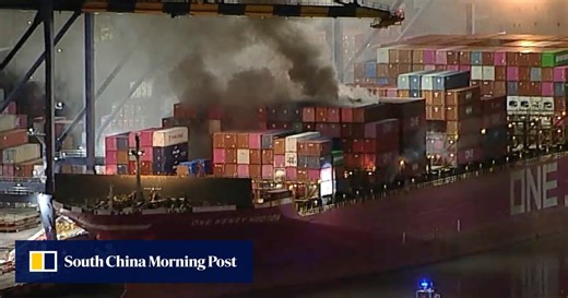 Container ship fire at Los Angeles port triggers hazardous material alerts
