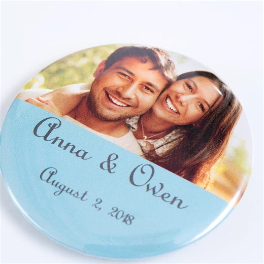 Custom Photo Text Pin Buttons – Party Favors, Wedding, Birthday Badges - Etsy