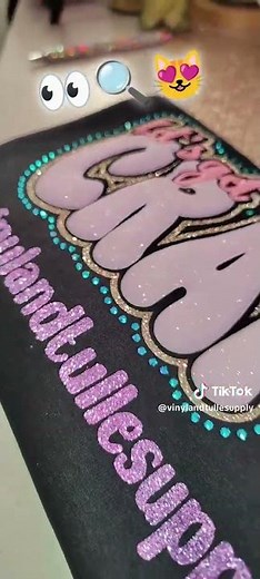 Siser Glitter Puff HTV #siser #glitterpuff #puffvinyl #htv #puff #shirt #diy #crafting #rhinestones