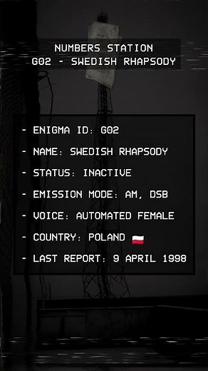 NUMBERS STATION: G02 - SWEDISH RHAPSODY #shortwave #numbersstations