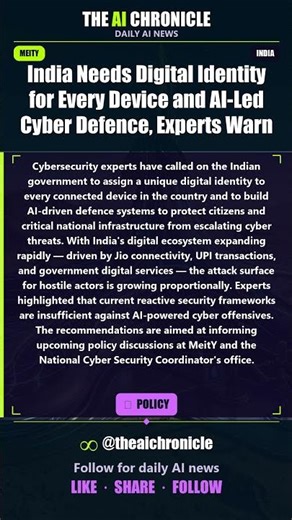 India Needs Digital Identity for Every Device and AI-Led Cyber... | AI Chronicle #Shorts