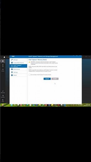Enable Performance Mode Intel Optane H 10 With SSD NVMe