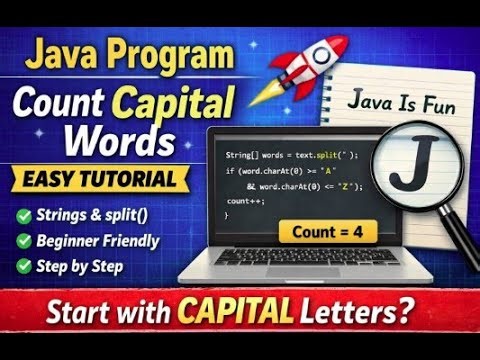 Count Words Starting with Capital Letters in Java | String & split() Explained #corejava #java