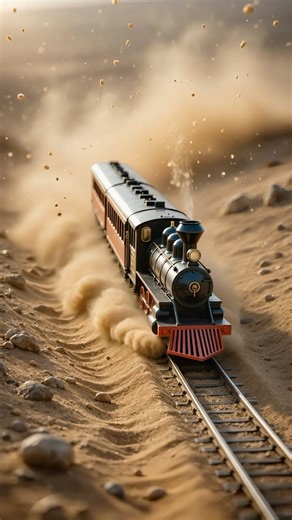 Mini Train – Journey Through Sandstorm Desert Terrain #train #miniaturkeretaapi #modelrailway
