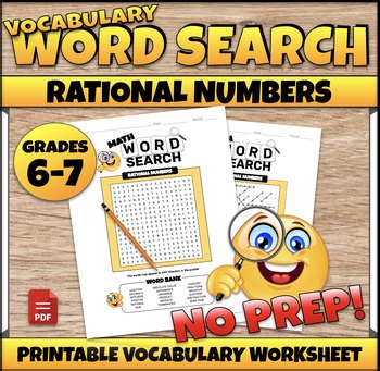 First Week of Math Activities 6th/7th Grade Rational Numbers Vocabulary Review