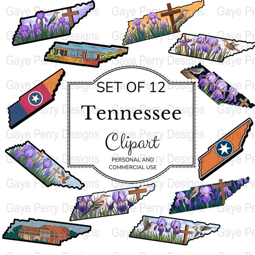 Tennessee State Shape Clip Art, Flag Iris Mockingbird Sublimation Design, Transparent Background PNG, Commercial Use, Digital Download - Etsy