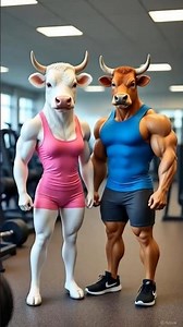 Bodybuilder Bull & Cow 💪🔥 | Powerful AI Animal Transformation | Viral Short Video?