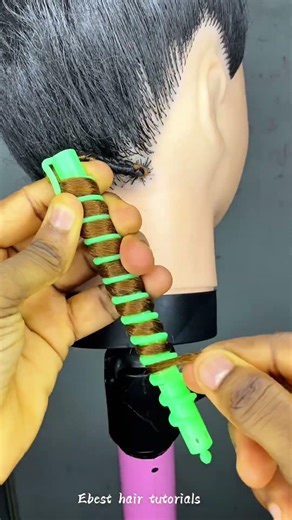 Spiral curl on braid 😍 learn it now #hairtutorial #fypシ #hairtransformation #spiralcurls #relatable